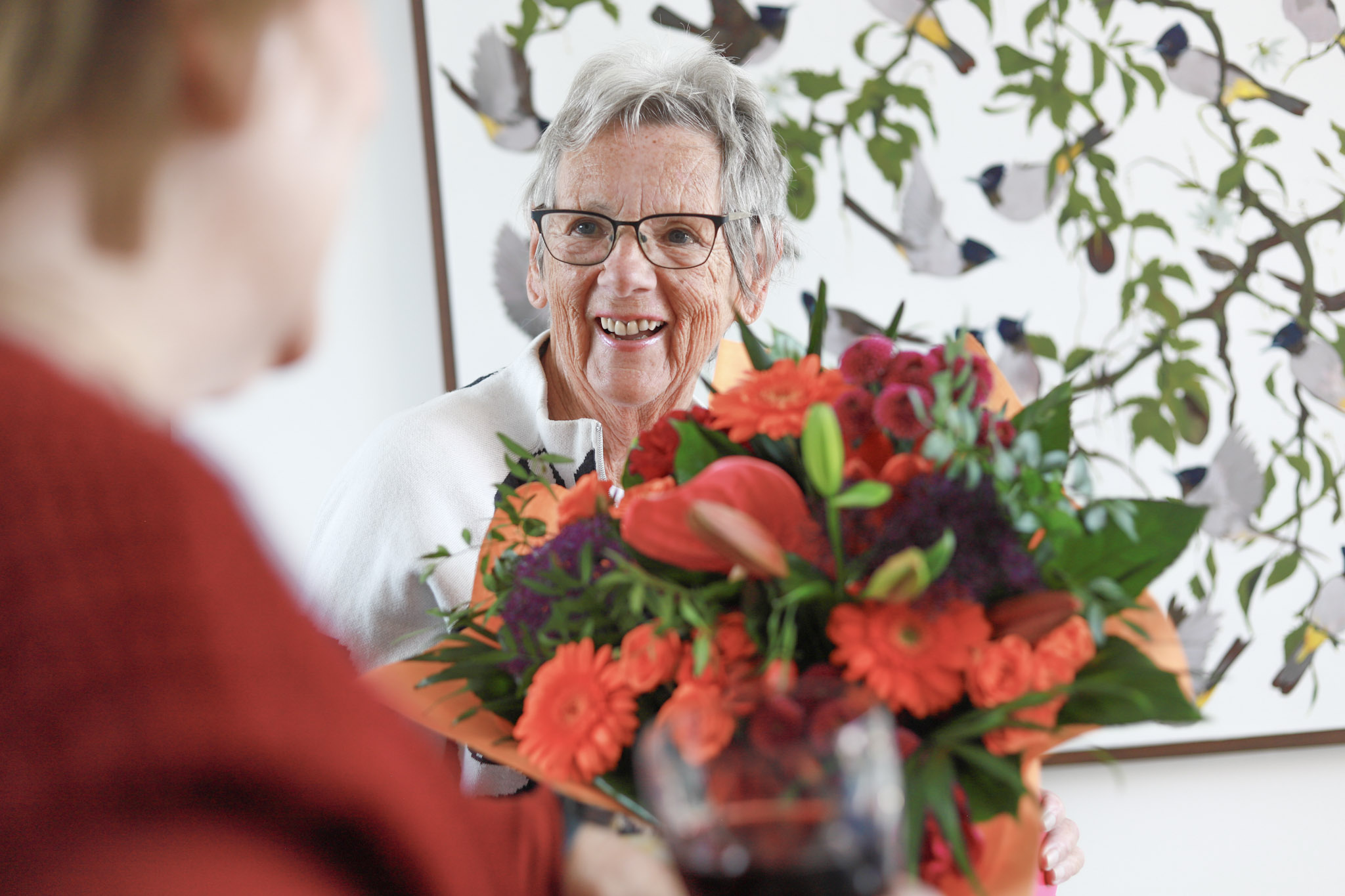 Same day delivery of colourful bouquet to grandmother on Grandparents Day